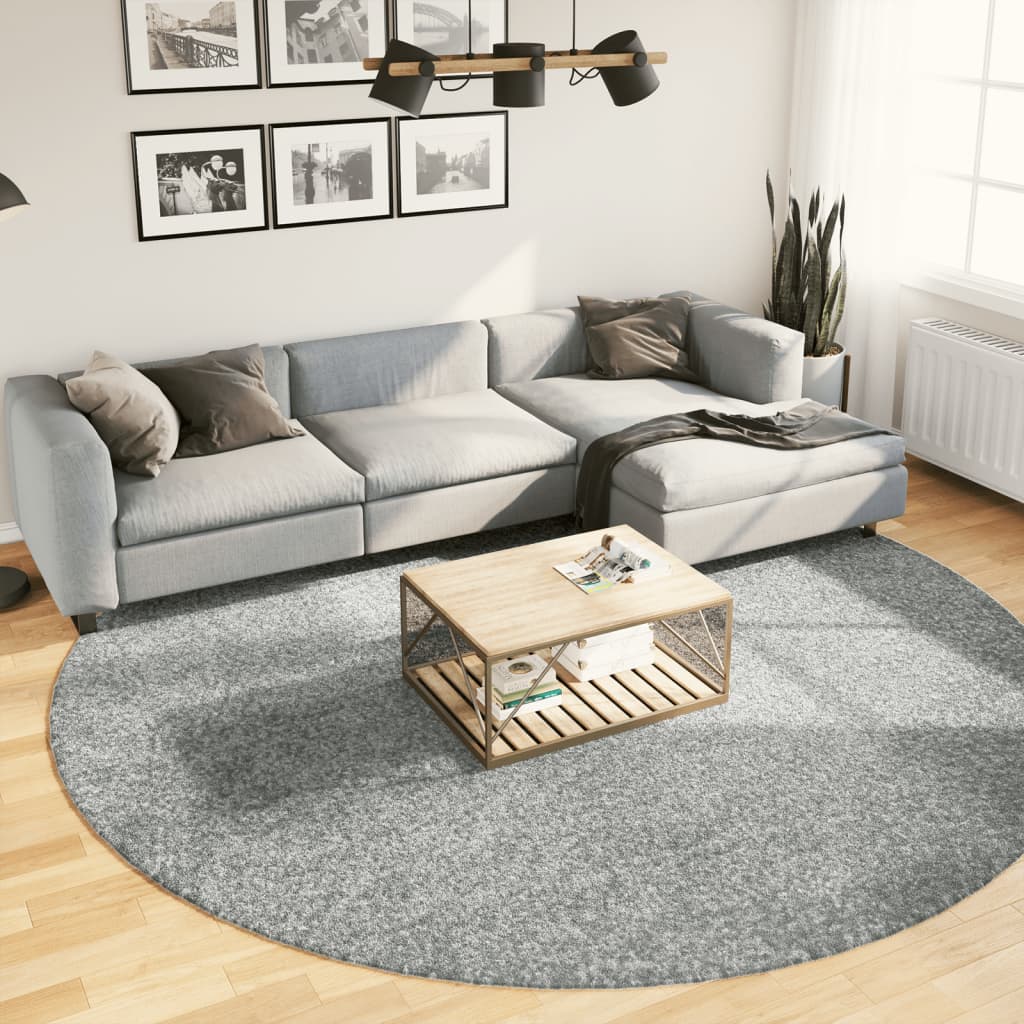 Tæppe Shaggy Deep Pile Modern Green Ø 280 cm