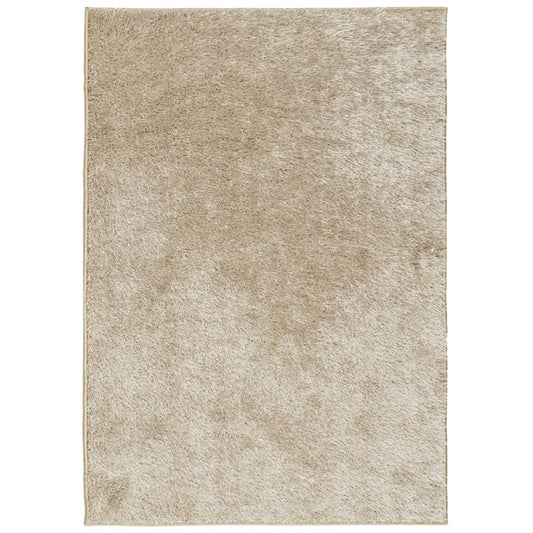 Teppich ISTAN Hochflor Glänzend Beige 140x200 cm