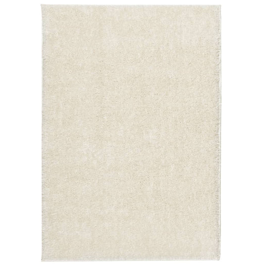 Teppich ISTAN Hochflor Glänzend Creme 140x200 cm