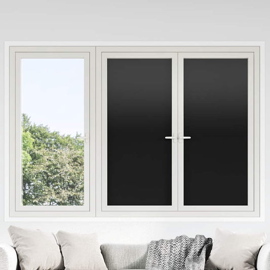 Fensterfolien 3 Stk. Statisch Matt Schwarz PVC