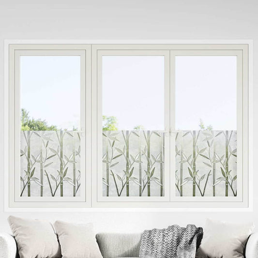 Fensterfolien 2 Stk. Matt Bambus-Muster PVC
