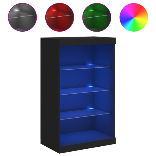 Sideboard mit LED-Leuchten Schwarz 60,5x37x100 cm