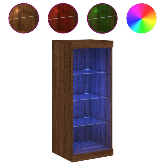 Sideboard mit LED-Leuchten Braun Eichen-Optik 41x37x100 cm