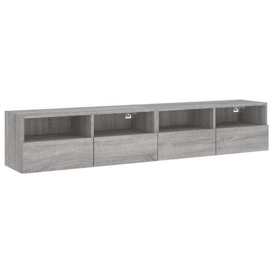 TV-Wandschränke 2 Stk. Grau Sonoma 80x30x30 cm Holzwerkstoff