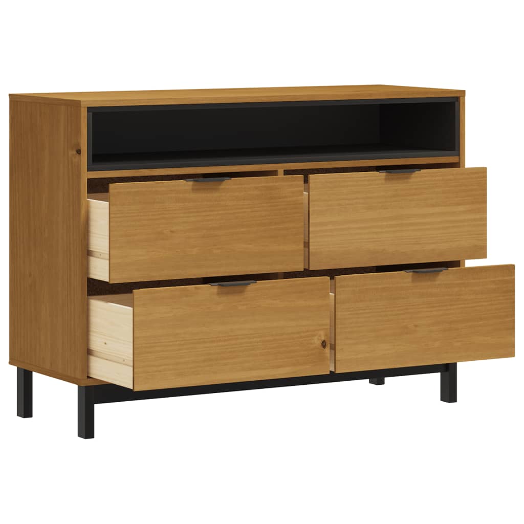 Skuffeskab FLAM 110x40x80 cm massiv fyrretræ