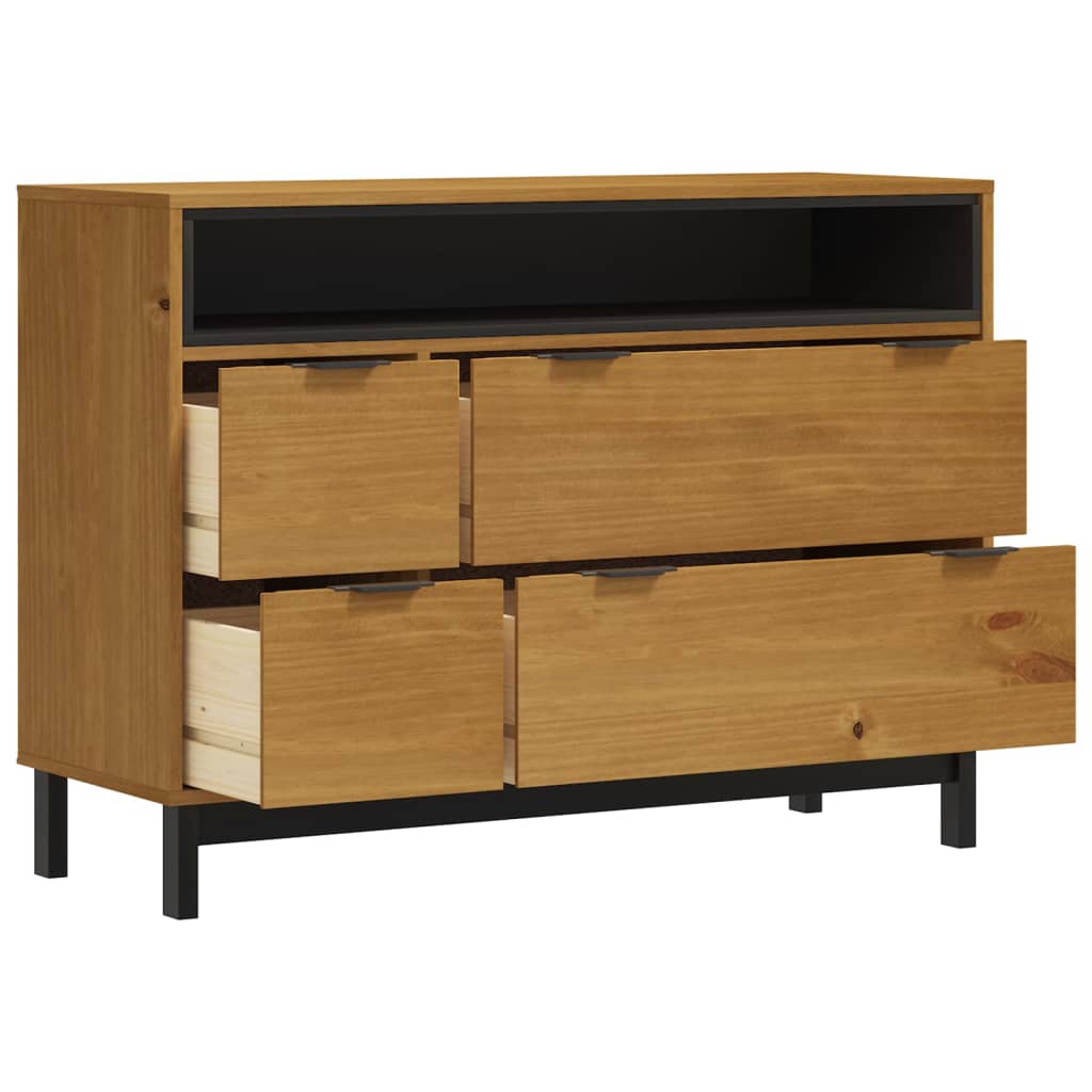 Skuffeskab FLAM 110x40x80 cm massiv fyrretræ
