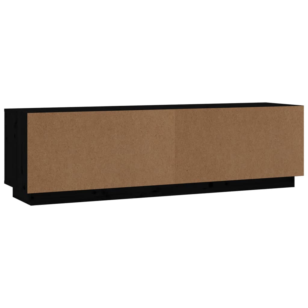TV-skab Sort 140x35x40 cm Massiv Fyr