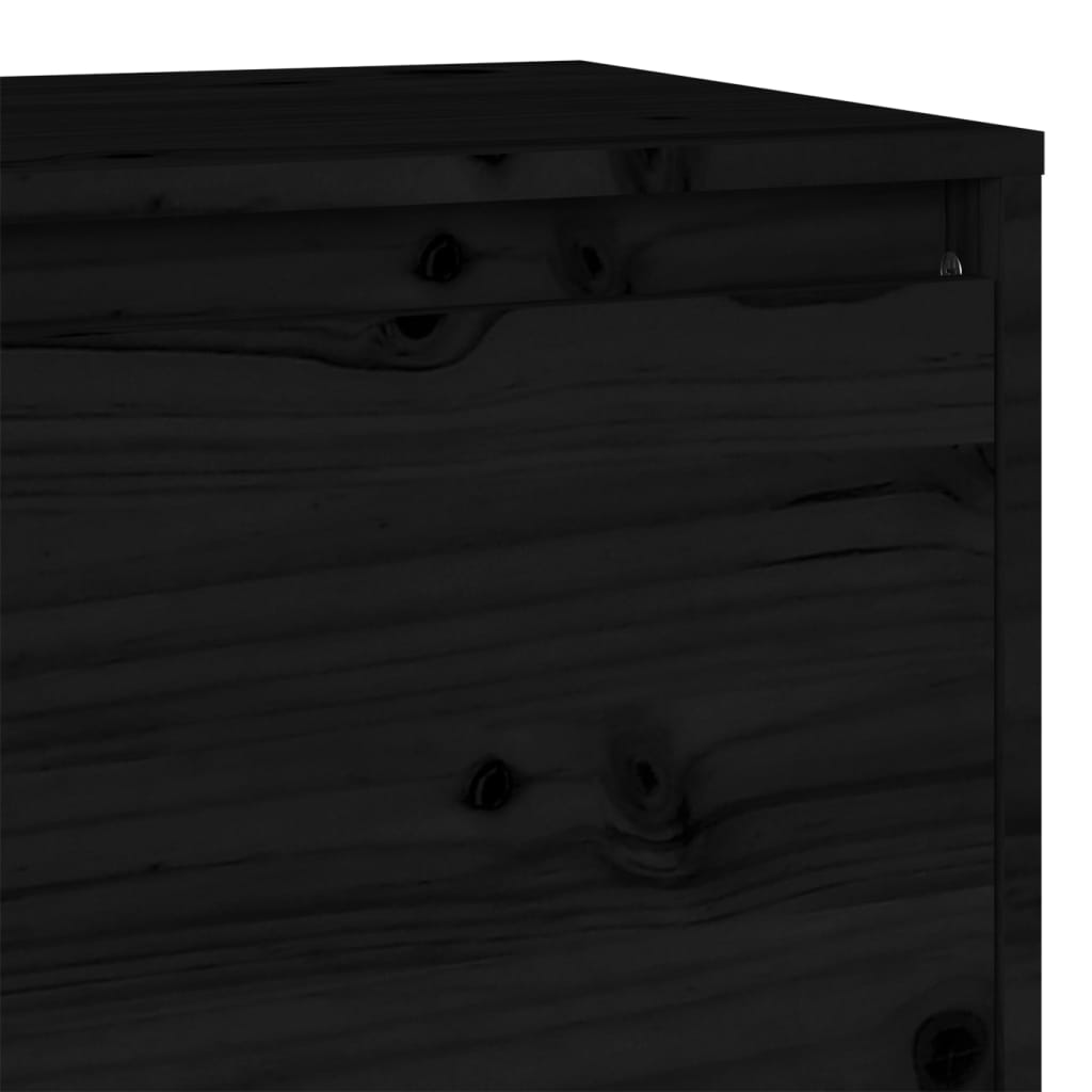 TV-skab Sort 140x35x40 cm Massiv Fyr