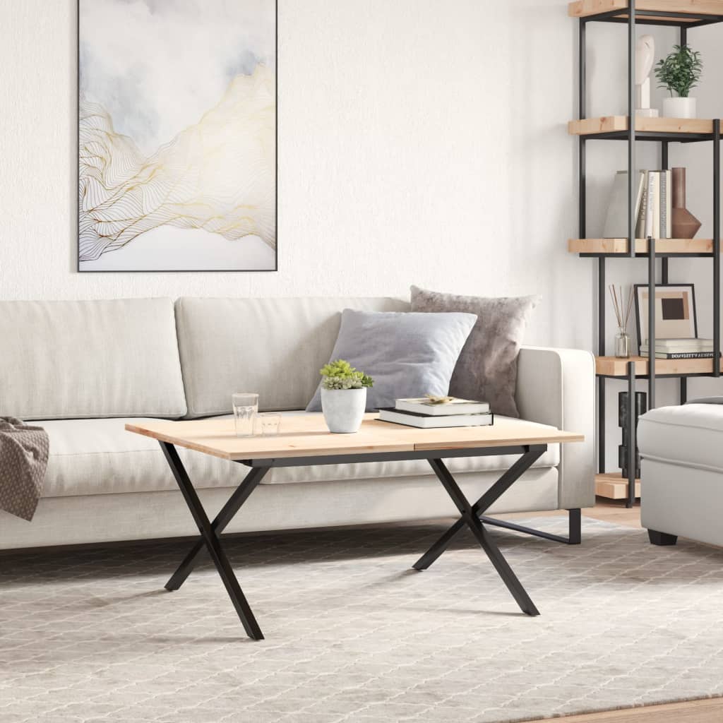 Couchtisch-Gestell in X-Form 70x60x43 cm Stahl