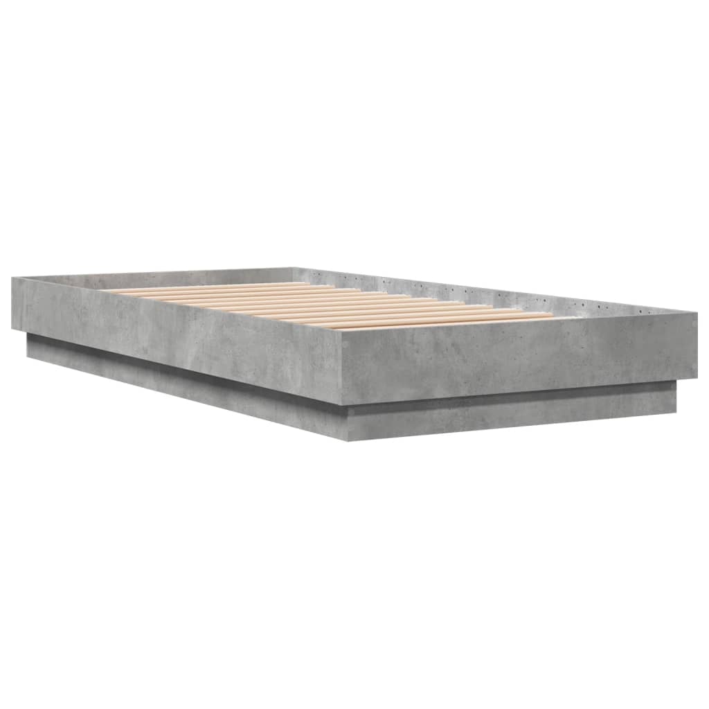 Sengeramme betongrå 75x190 cm træmateriale