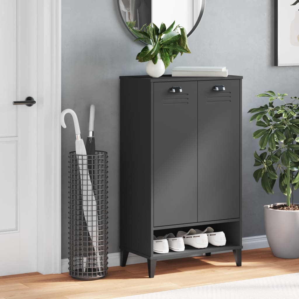 Skoskab VIKEN antracittræ materiale