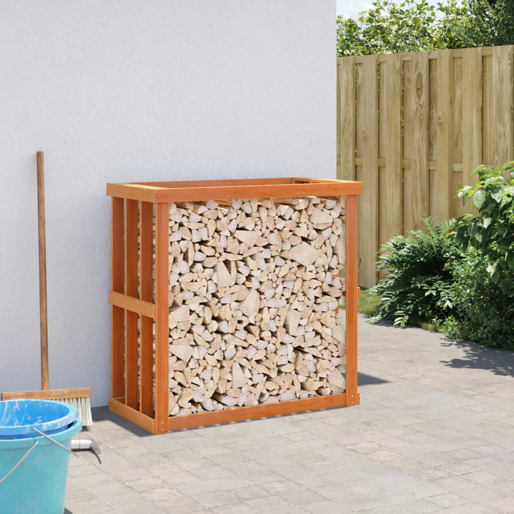 Udendørs brændestativ Voks Brun 109x52x106 cm Massivt træ
