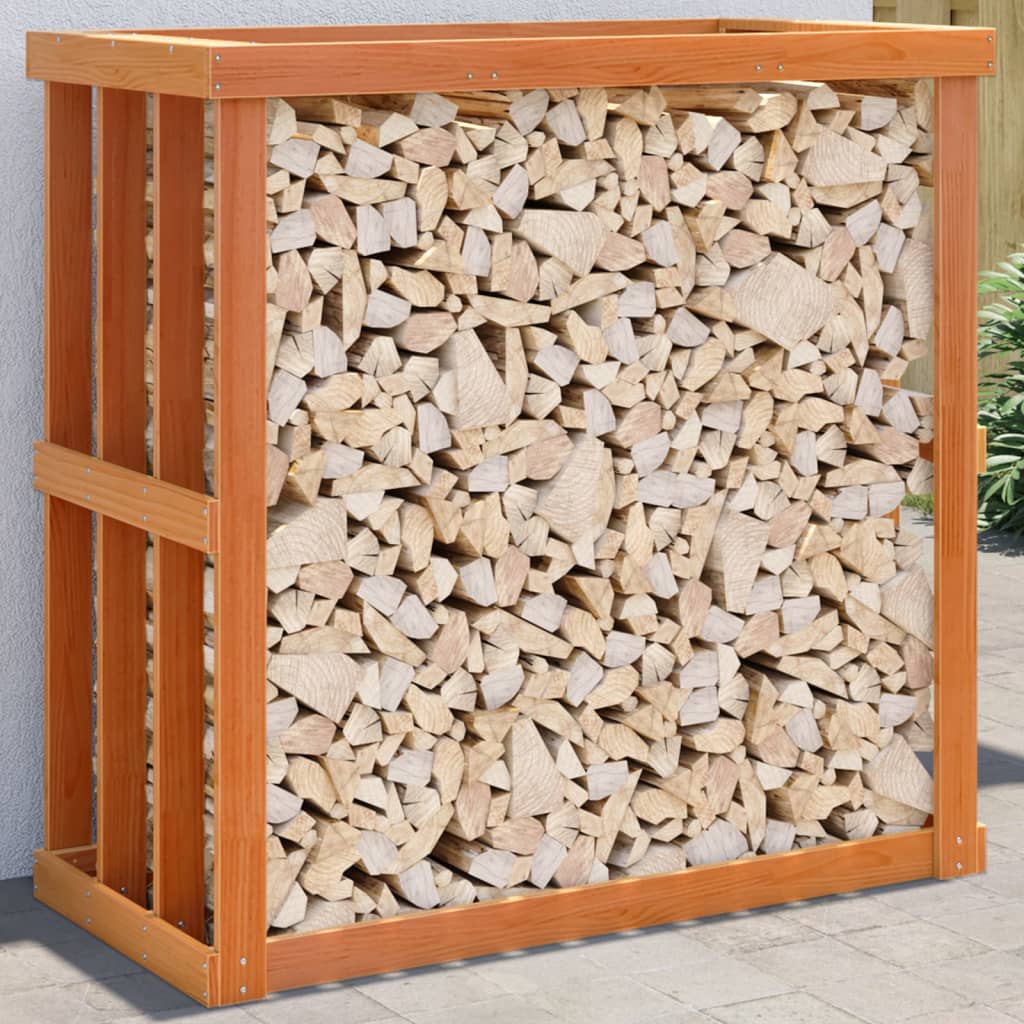 Udendørs brændestativ Voks Brun 109x52x106 cm Massivt træ