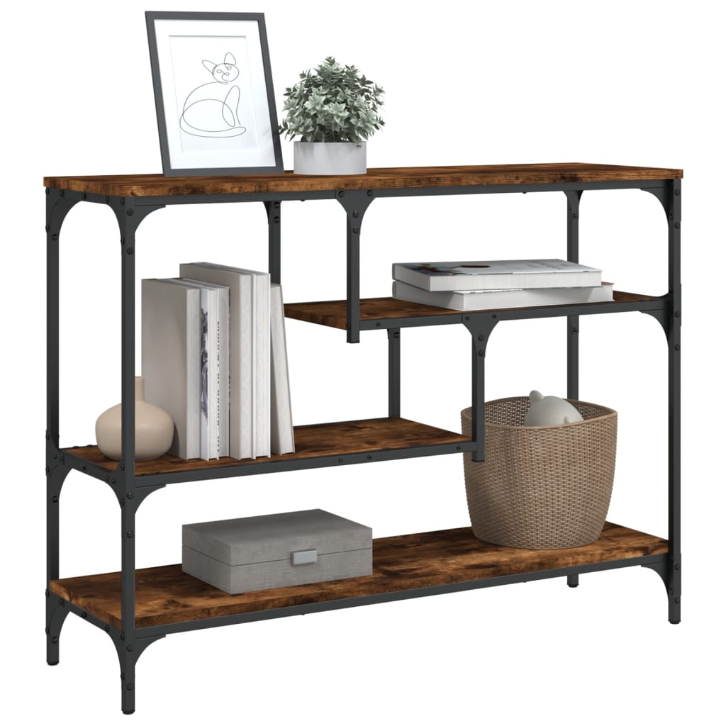 Konsolbord røget eg 100x30x75 cm træmateriale