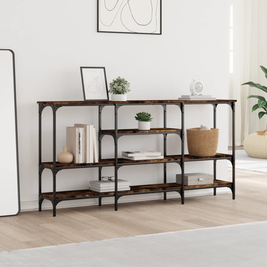 Konsolbord røget eg 160x29x80 cm træmateriale