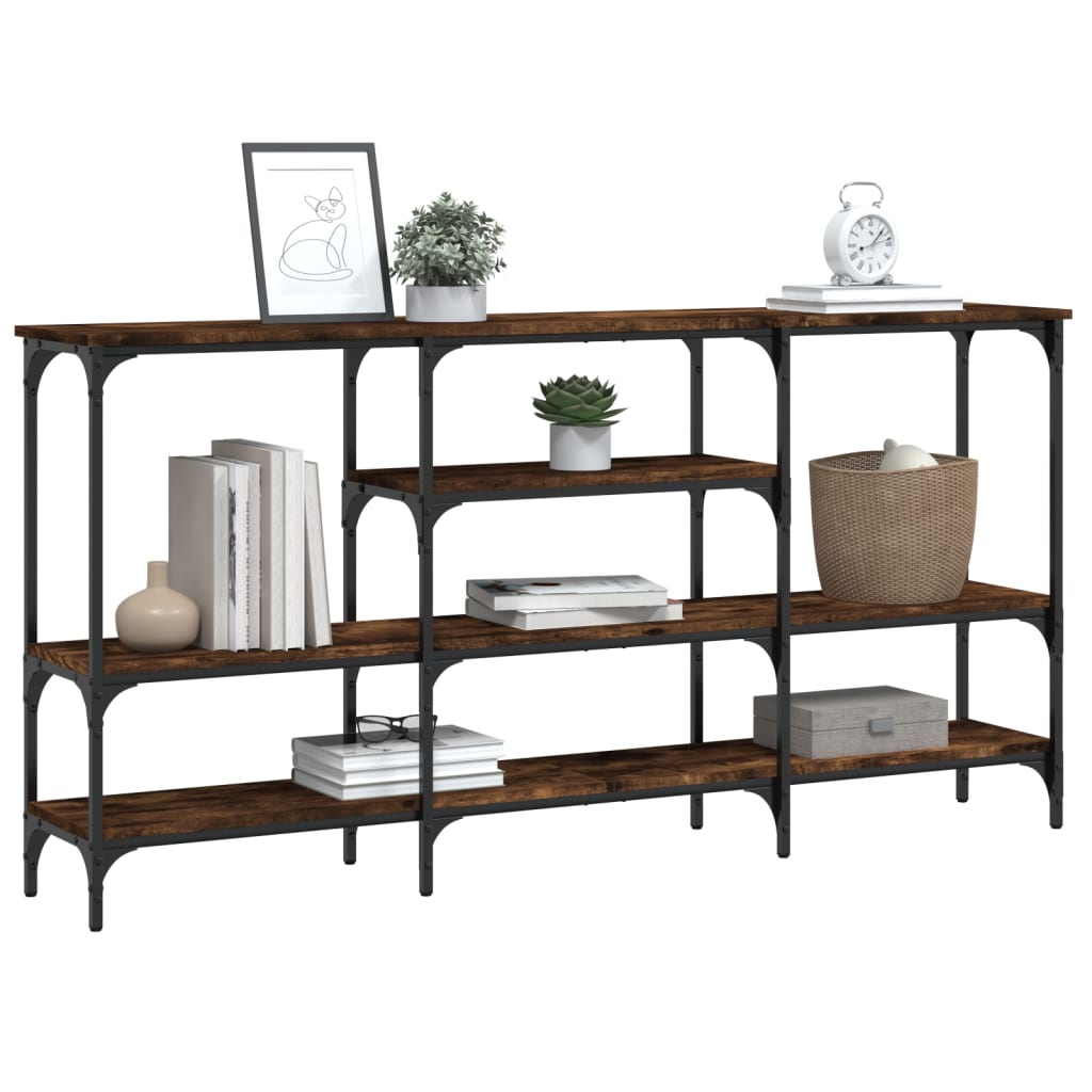 Konsolbord røget eg 160x29x80 cm træmateriale