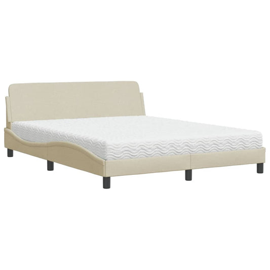 Bett mit Matratze "Dover" Creme 160x200 cm Stoff