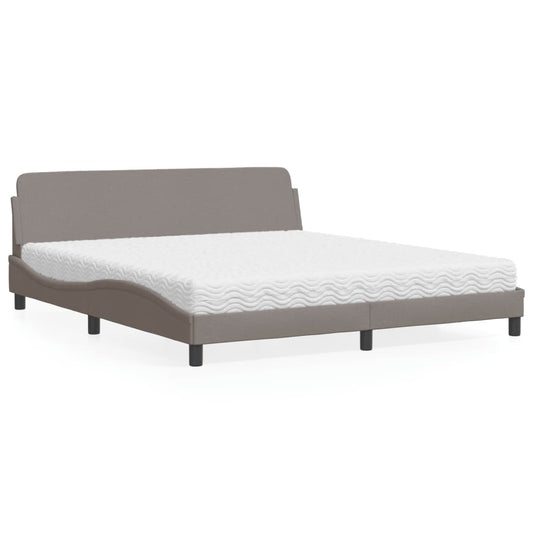 Bett mit Matratze "Dover" Taupe 180x200 cm Stoff