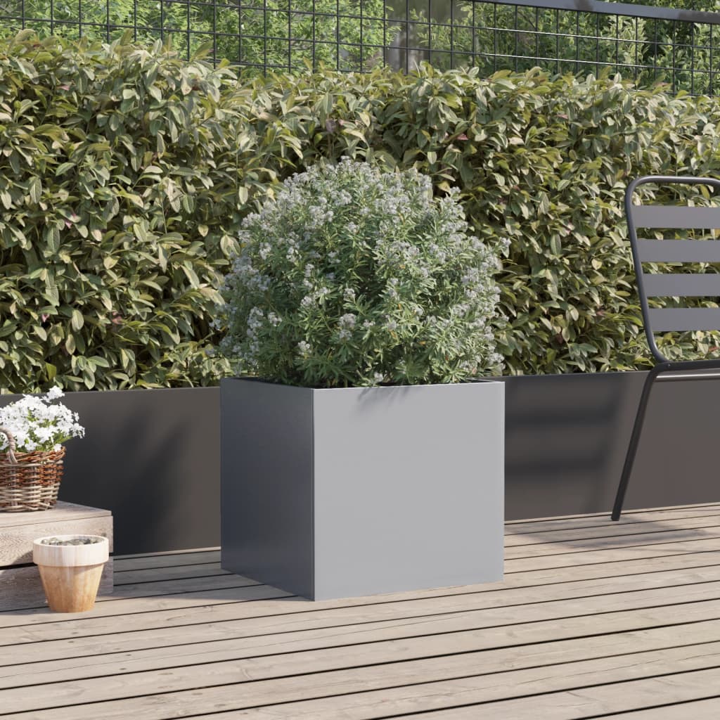 Plantepotte Sølv 42x40x39 cm Galvaniseret stål