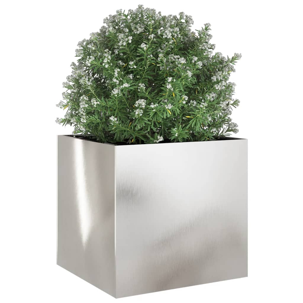 Plantepotte Sølv 49x47x46 cm Rustfrit Stål
