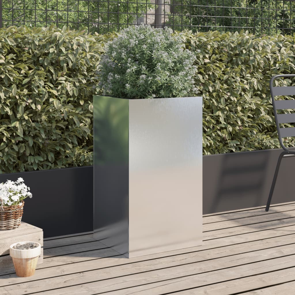 Plantepotte Sølv 42x38x75 cm Rustfrit Stål