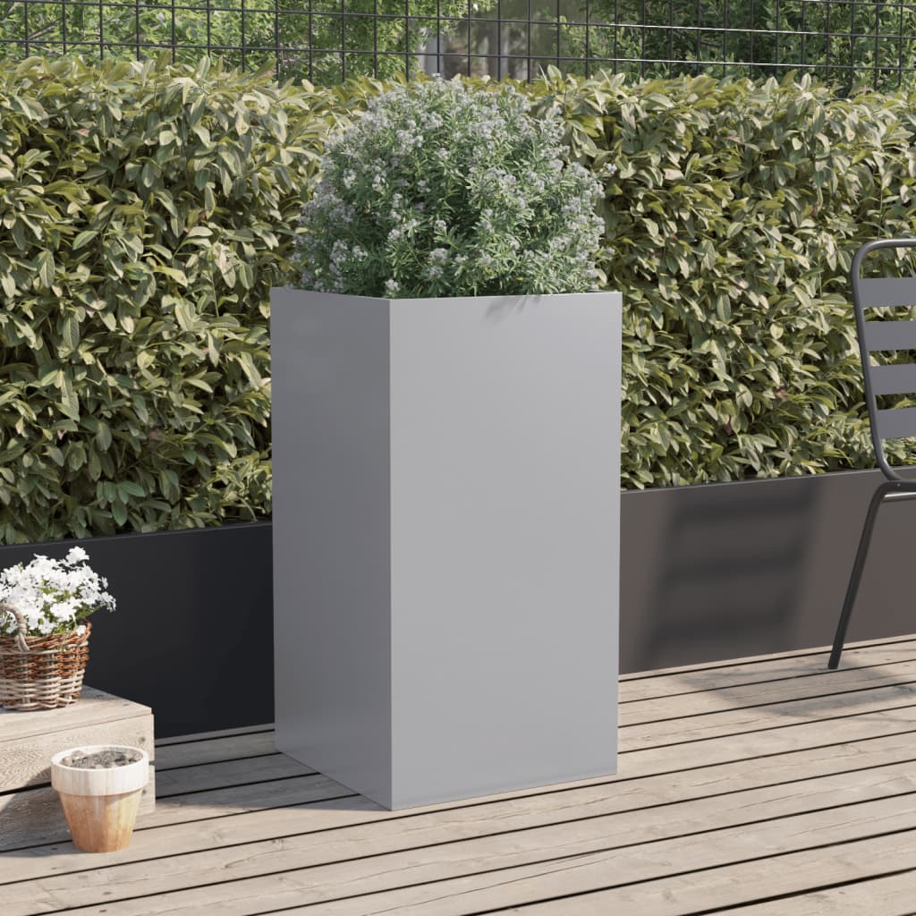 Plantepotte Sølv 42x38x75 cm Galvaniseret stål