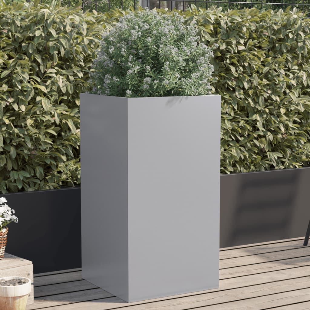 Plantepotte Sølv 42x38x75 cm Galvaniseret stål