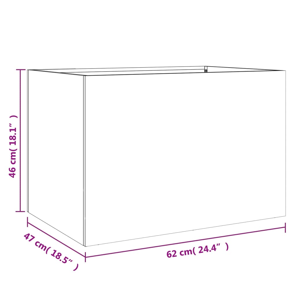 Plantepotte Sølv 62x47x46 cm Galvaniseret stål