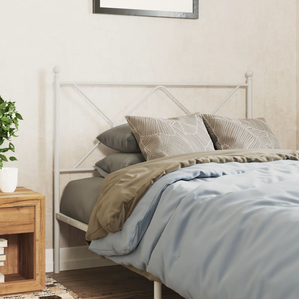 Sengegavl Metal Hvid 100 cm