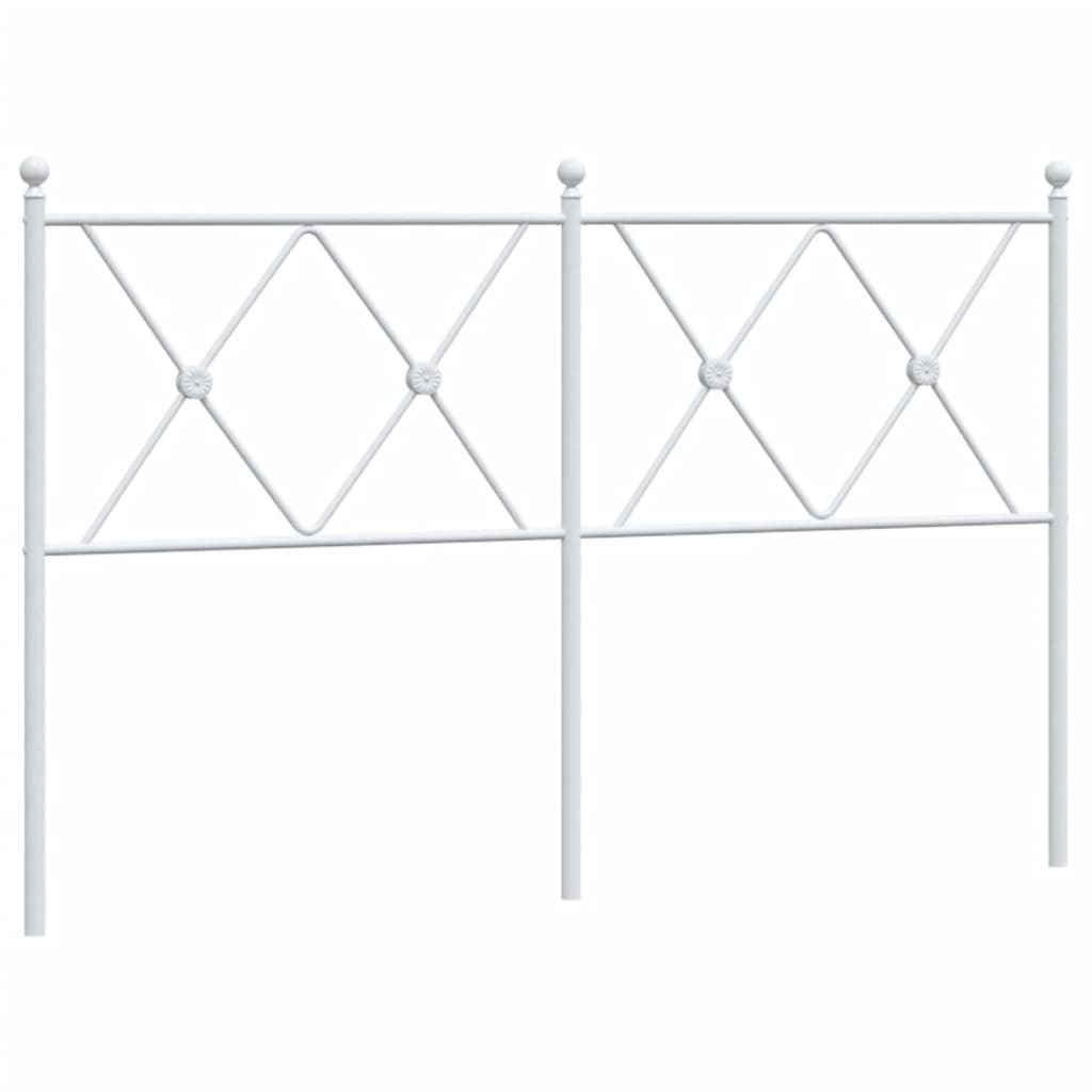 Sengegavl Metal Hvid 140 cm