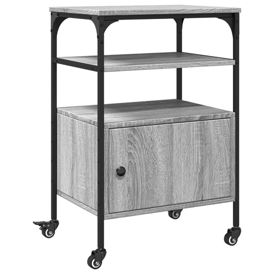 Druckerständer 3 Ablagen Grau Sonoma 50x40x76 cm Holzwerkstoff