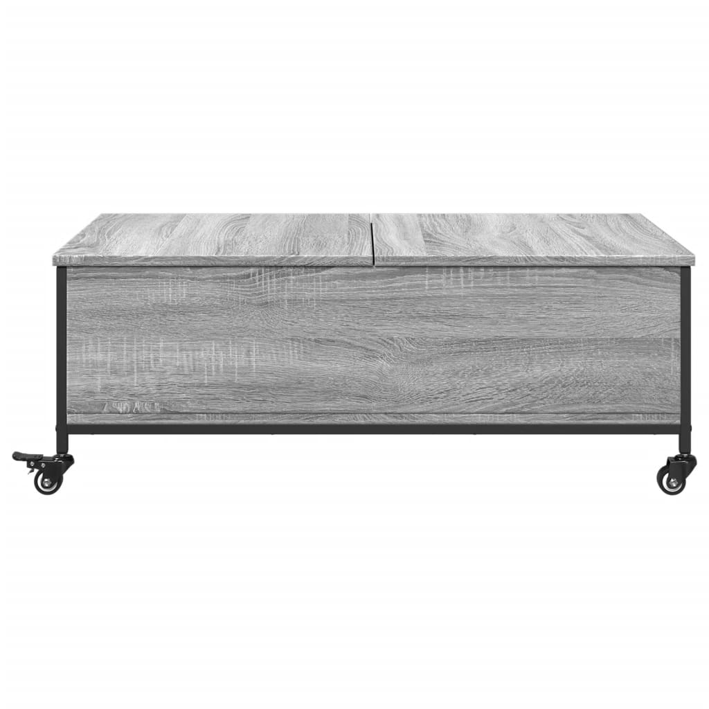Sofabord med hjul Grå Sonoma 91x55x34 cm træmateriale