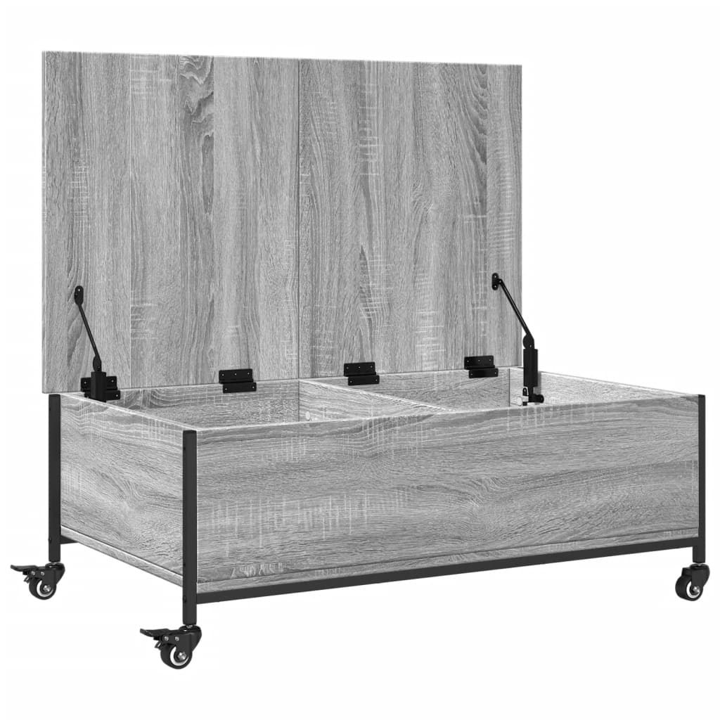 Sofabord med hjul Grå Sonoma 91x55x34 cm træmateriale