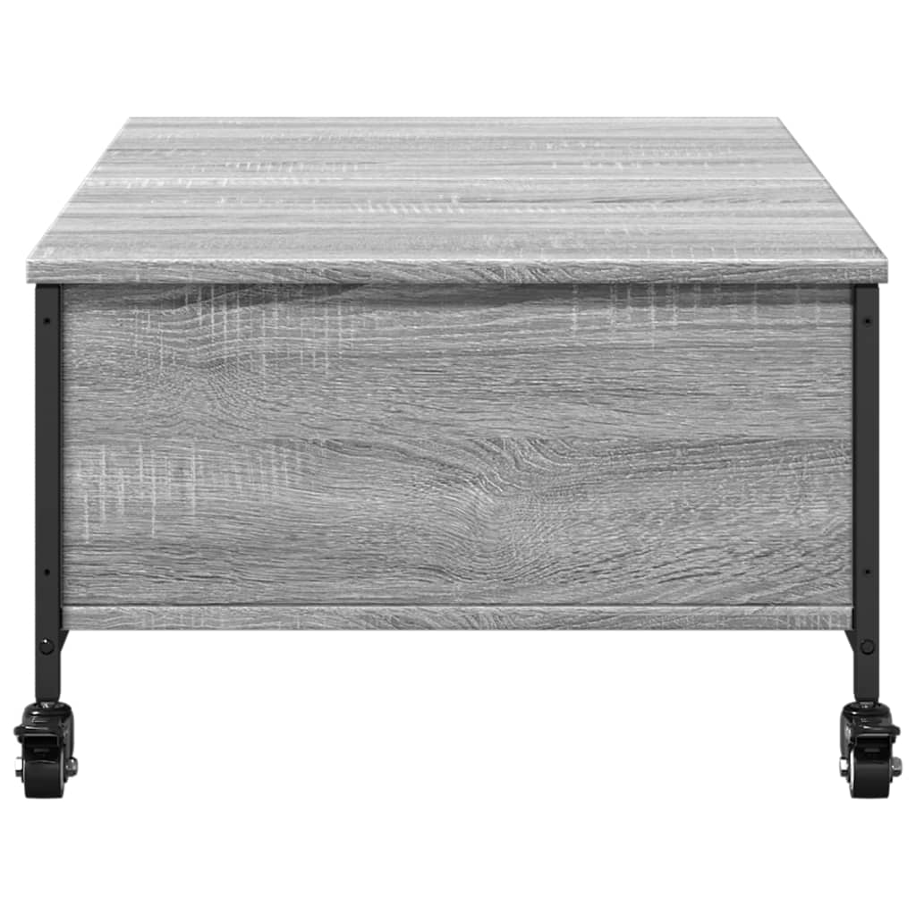 Sofabord med hjul Grå Sonoma 91x55x34 cm træmateriale