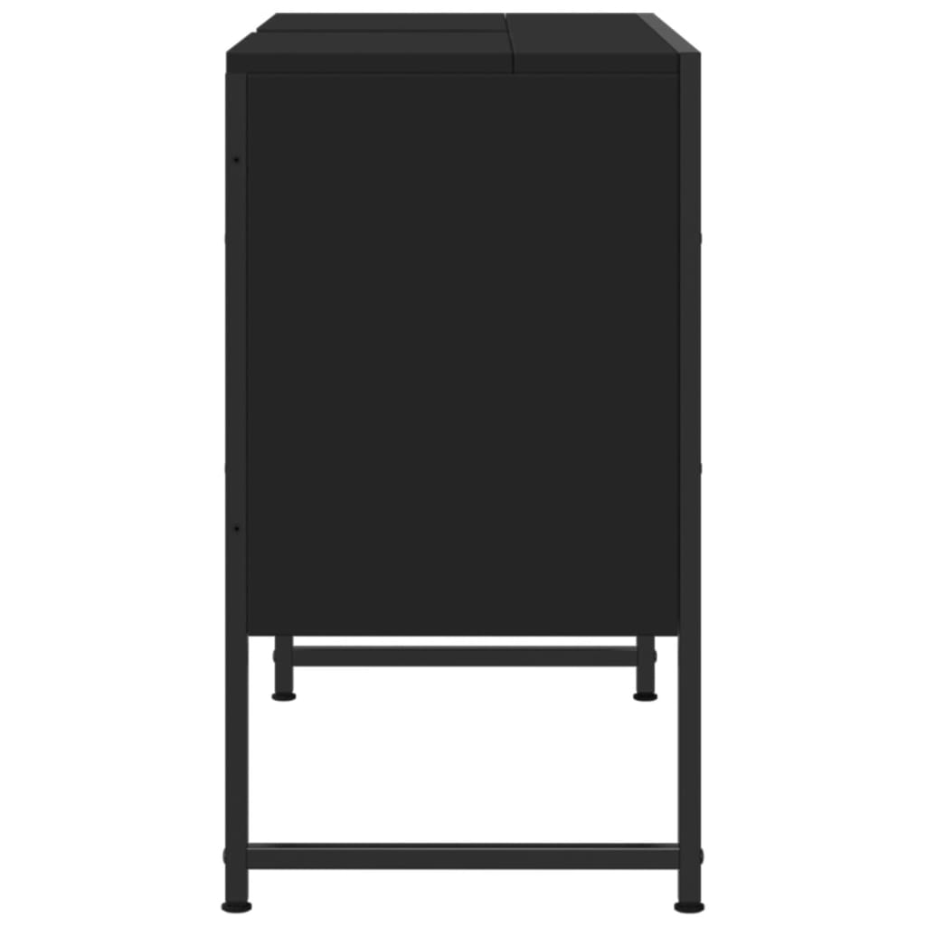 Håndvask Skab Sort 80x33x60 cm Træ Materiale