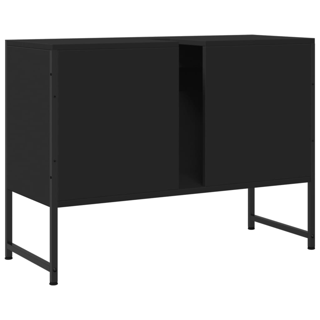 Håndvask Skab Sort 80x33x60 cm Træ Materiale