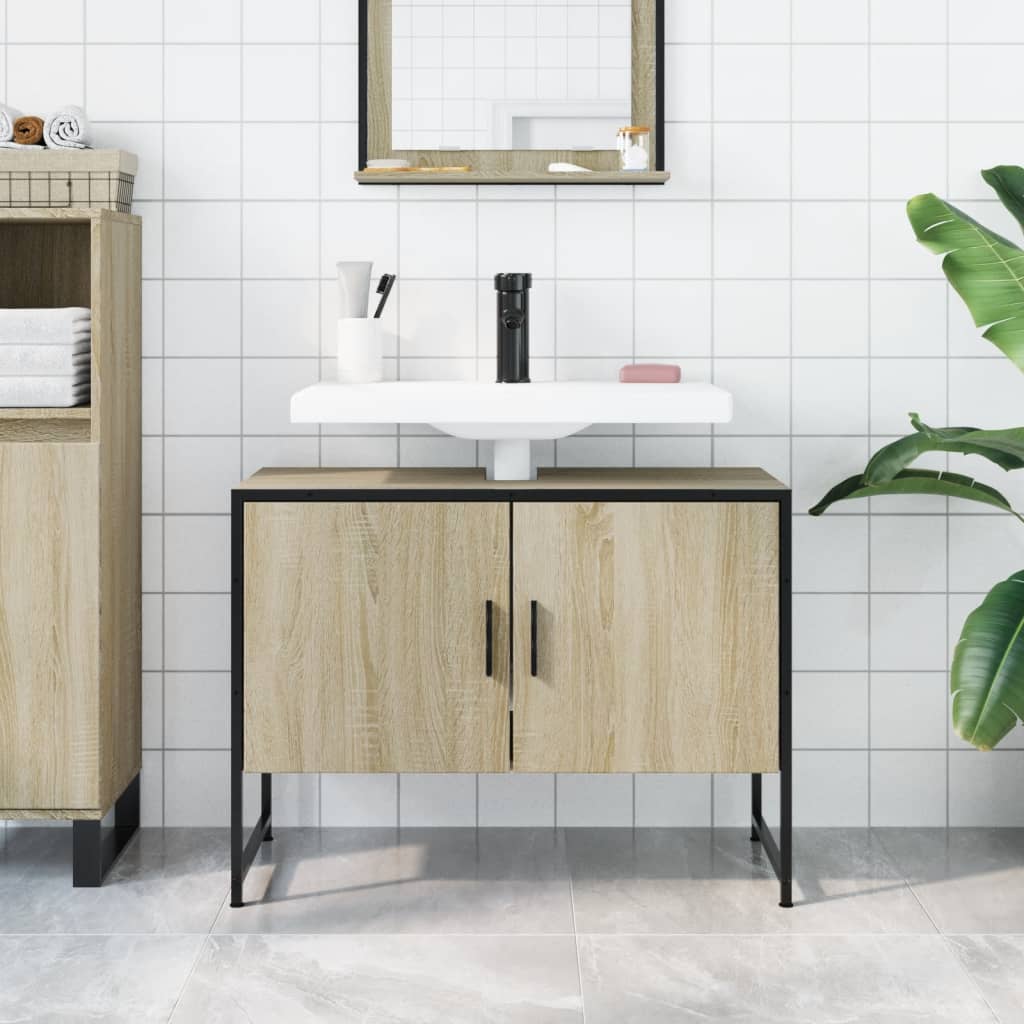 Håndvask underskab Sonoma eg 80x33x60 cm træmateriale