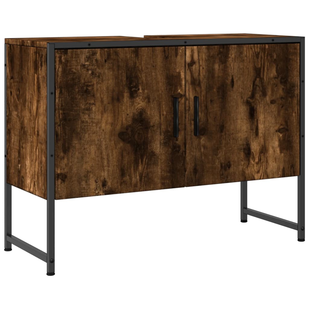 Håndvask underskab røget eg 80x33x60 cm træmateriale