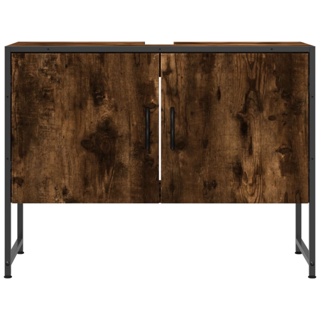 Håndvask underskab røget eg 80x33x60 cm træmateriale