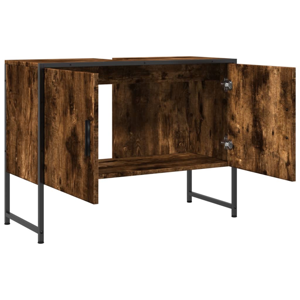 Håndvask underskab røget eg 80x33x60 cm træmateriale