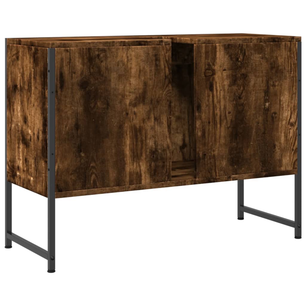 Håndvask underskab røget eg 80x33x60 cm træmateriale