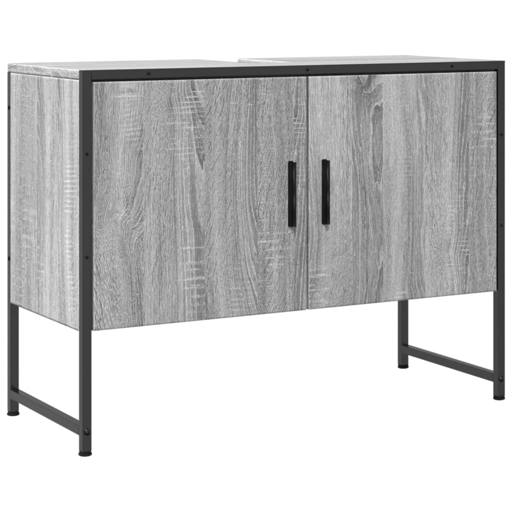 Håndvask Skab Grå Sonoma 80x33x60 cm Træ Materiale