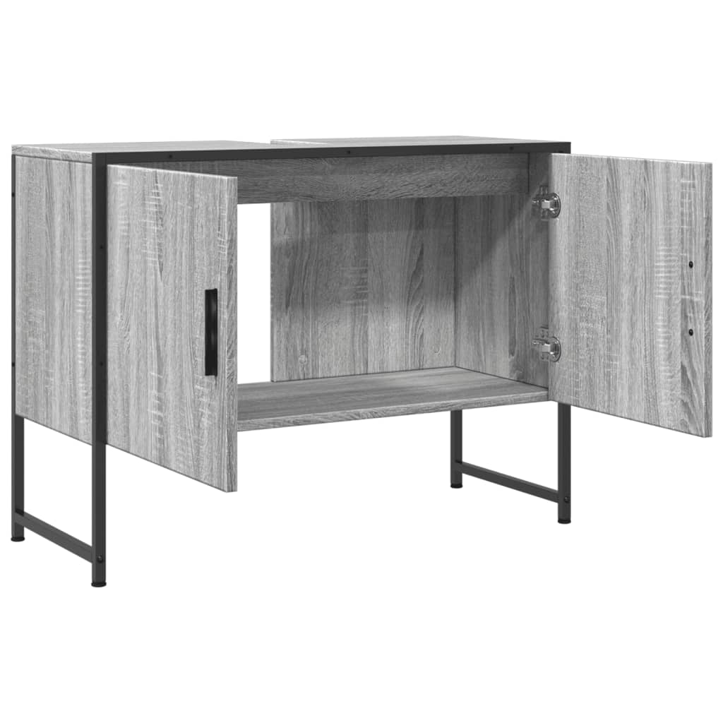 Håndvask Skab Grå Sonoma 80x33x60 cm Træ Materiale