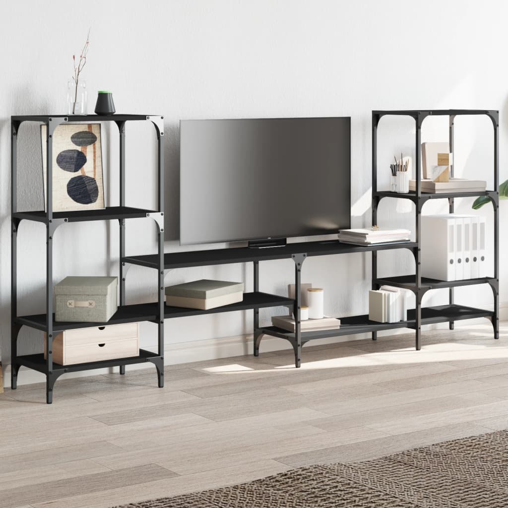 TV-skab Sort 206,5x28,5x95 cm Træ Materiale