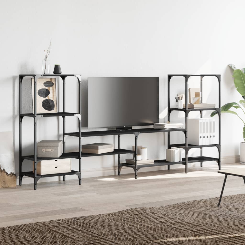 TV-skab Sort 206,5x28,5x95 cm Træ Materiale