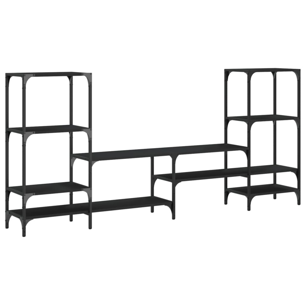 TV-skab Sort 206,5x28,5x95 cm Træ Materiale