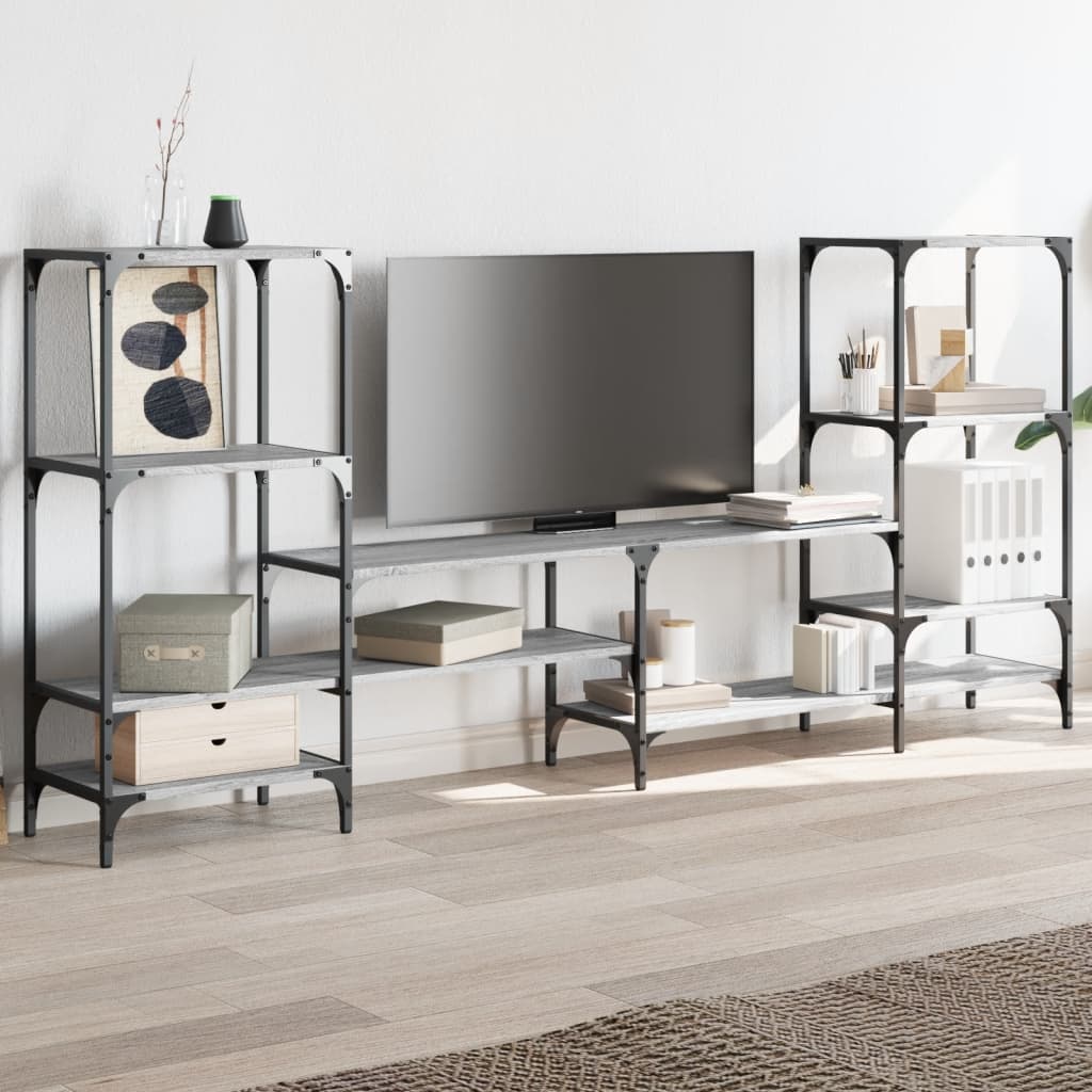 TV-skab Grå Sonoma 206,5x28,5x95 cm Træ Materiale