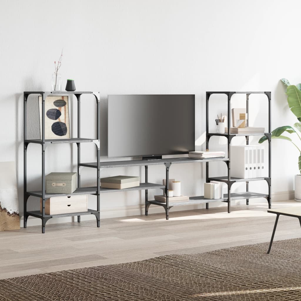 TV-skab Grå Sonoma 206,5x28,5x95 cm Træ Materiale
