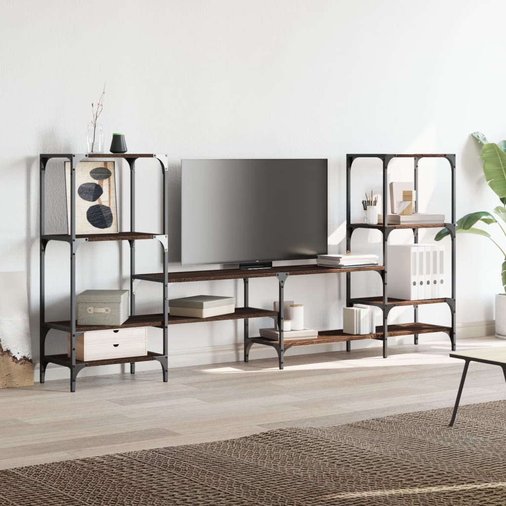 TV-skab Brun Eg Look 206,5x28,5x95 cm Træ Materiale