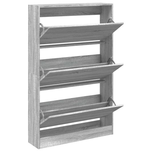 Schuhschrank Grau Sonoma 80x21x125,5 cm Holzwerkstoff